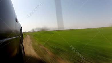 Fast driving on a country road