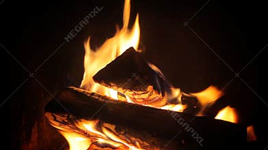 Fire in the fireplace