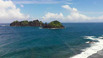 Tropical islands and blue ocean.