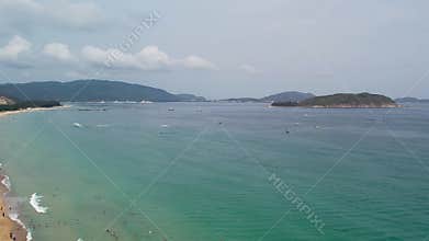 amazing Top View of Sanya beach on Hainan, China