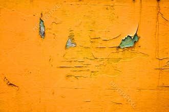 Yellow paint crack on wood