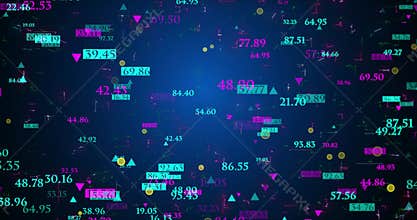 Futuristic data network background in 4K. Technology digital data transfer