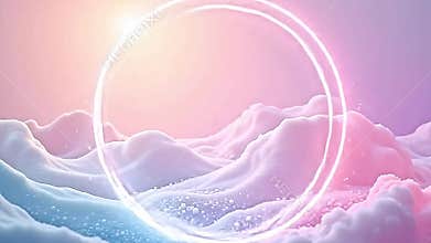 Circular motion builds gradually into a pastel starburst Generative AI