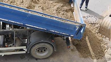 Dumping Sand Aerial View