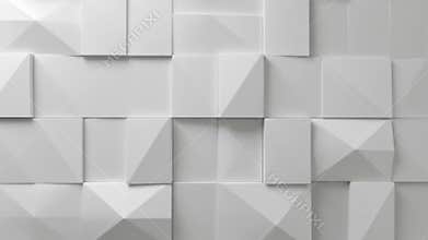 Abstract White Geometric 3D Wall Panel Texture