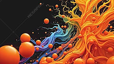 translate orangeness firmament framing angstrom black background, Generative AI