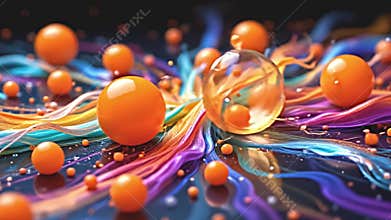 fanciful orangeness firmament change form, brilliant dazzling Generative AI