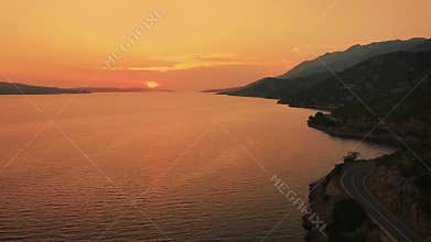 Aerial view of a peaceful adriatic coastal landscape