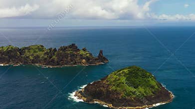 Tropical island and blue ocean.