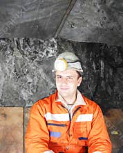 Happy miner portrait