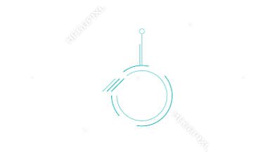 Animated element for infographics - circular callout box with a vertical line