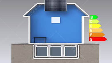 Energy efficient smart house illustration