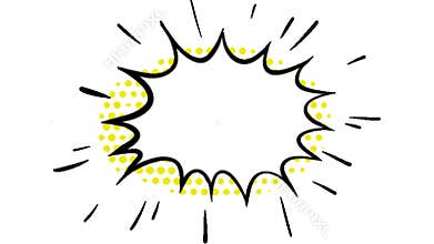 Comic Speech Bubble Animation With Halftone Effect Burst For Text Or Graphics