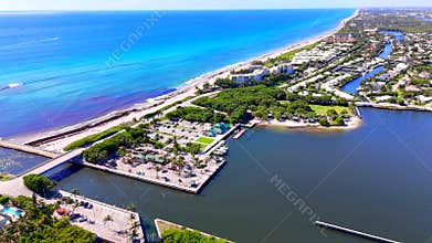 Aerial video Ocean Inlet Park Boynton Beach Florida 2025
