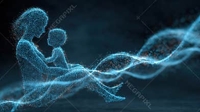 microchimerism visual concept in abstract biological design