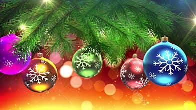 Christmas tree and decorations loop