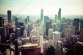 Chicago Skyline Aerial View