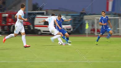 Soccer players at the pitch