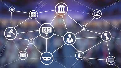 Online auction concept for digital bidding and sales Spire