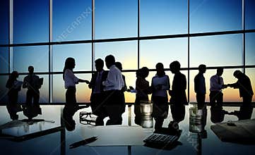 Group Of Business People Discussing In A Conference Room