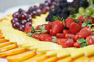Close-up fruit catering table set