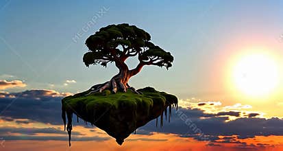 Surreal Green Planet Floating in Starry Space â€\' A Vision of Earth\'s Vitality