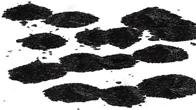 Ink blot dripping, isolated on white