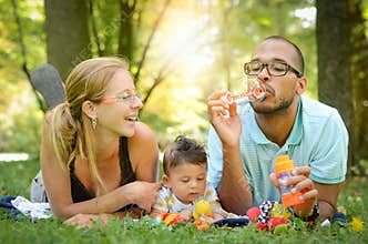 Happy Family in the park