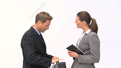 Businessman leaving after an appointment