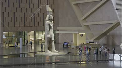 Giza, Egypt- July 26 2025: The Statue of Ramesses II in The Grand Egyptian Museum or Giza Museum