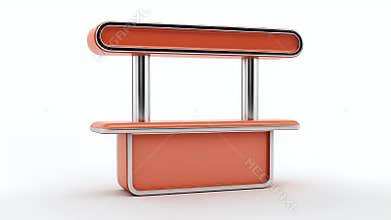 Modern Orange Trade Show Booth, Retail Kiosk Display