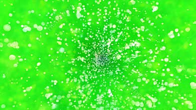 Randomly sized particles form a chaotic yet beautiful mosaic. Green screen chromakey.