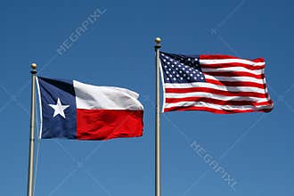 Texas and US Flag