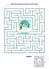 Maze game for kids - snowman