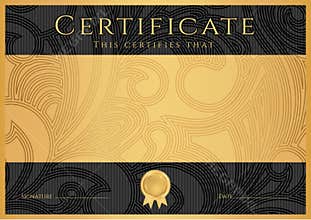 Diploma / Сertificate award template. Black