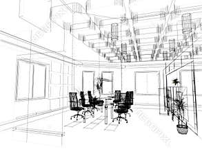 The modern office sketch