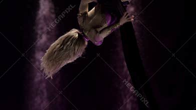 Aerial silk gymnast.