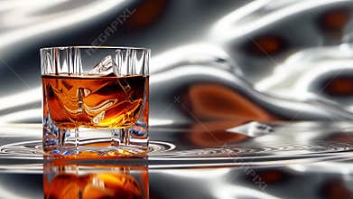 Distilled elegance: cognac presentation, whiskey aroma, brandy warmth, premium beverage, rich essence, crafted spirit, refined
