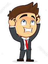 Despair Businessman Holding Head