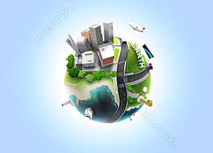 3D Vector globe