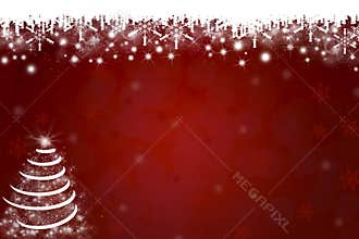 Snowflakes and Christmas Tree Background