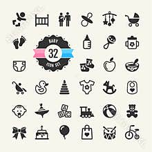 Web icon set. Baby