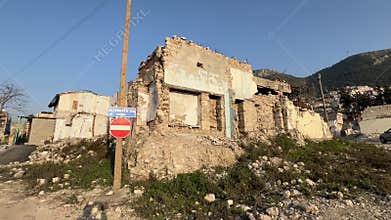 Damaged building in Antakya, Hatay after 6 February 2023 Earthquakes