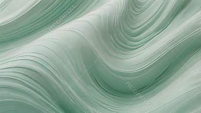 Abstract Light Green Wavy Texture, Smooth Flowing Background