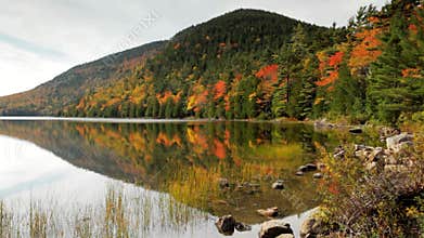 Aerial View of Serene Lakes and Rivers Flowing Through Majestic Mountain Landscapes
