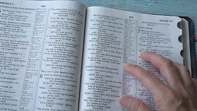 Book of Micah with close up to Chapter 6 verse 8.