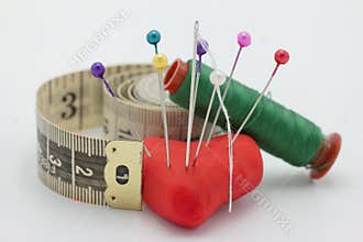 thread, tailoring, handicraft, tools, materials, background, whi
