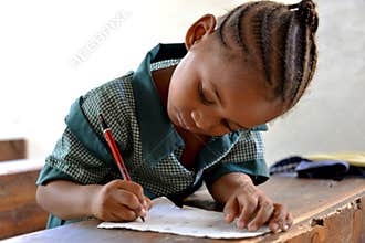 African Schoolgirl Writing