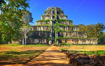 Koh Ker ancient temple complex. Cambodia.