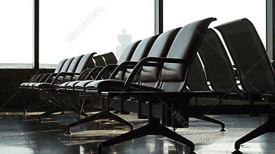 Traveler in airport waiting area